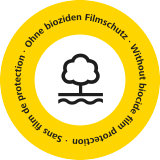 Label: Ohne bioziden Filmschutz